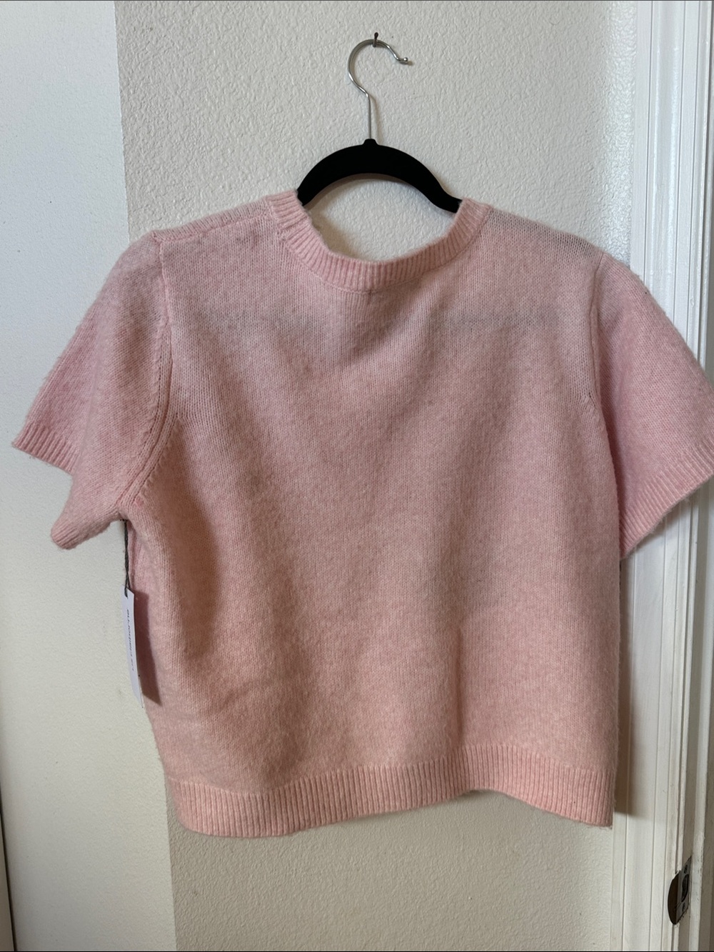 Liz Claiborne Blush Pink Short Sleeve Rosette Sweater - Picture 6 of 11
